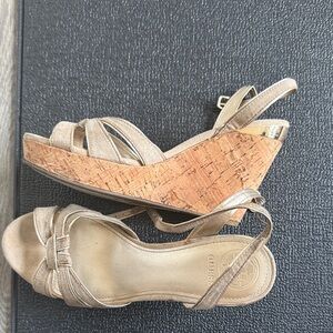 Guess Women's Beige Cork Wedge Sandals